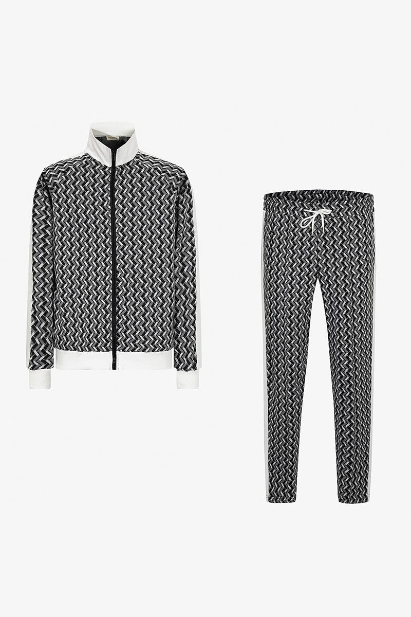 Ensemble veste et pantalon à imprimé graphique - Frilivin