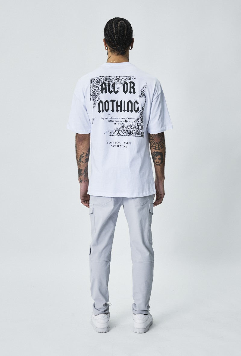 T-shirt oversize imprimé all or nothing - Frilivin