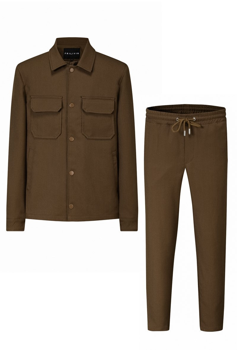 Ensemble uni veste pantalon cargo - Frilivin