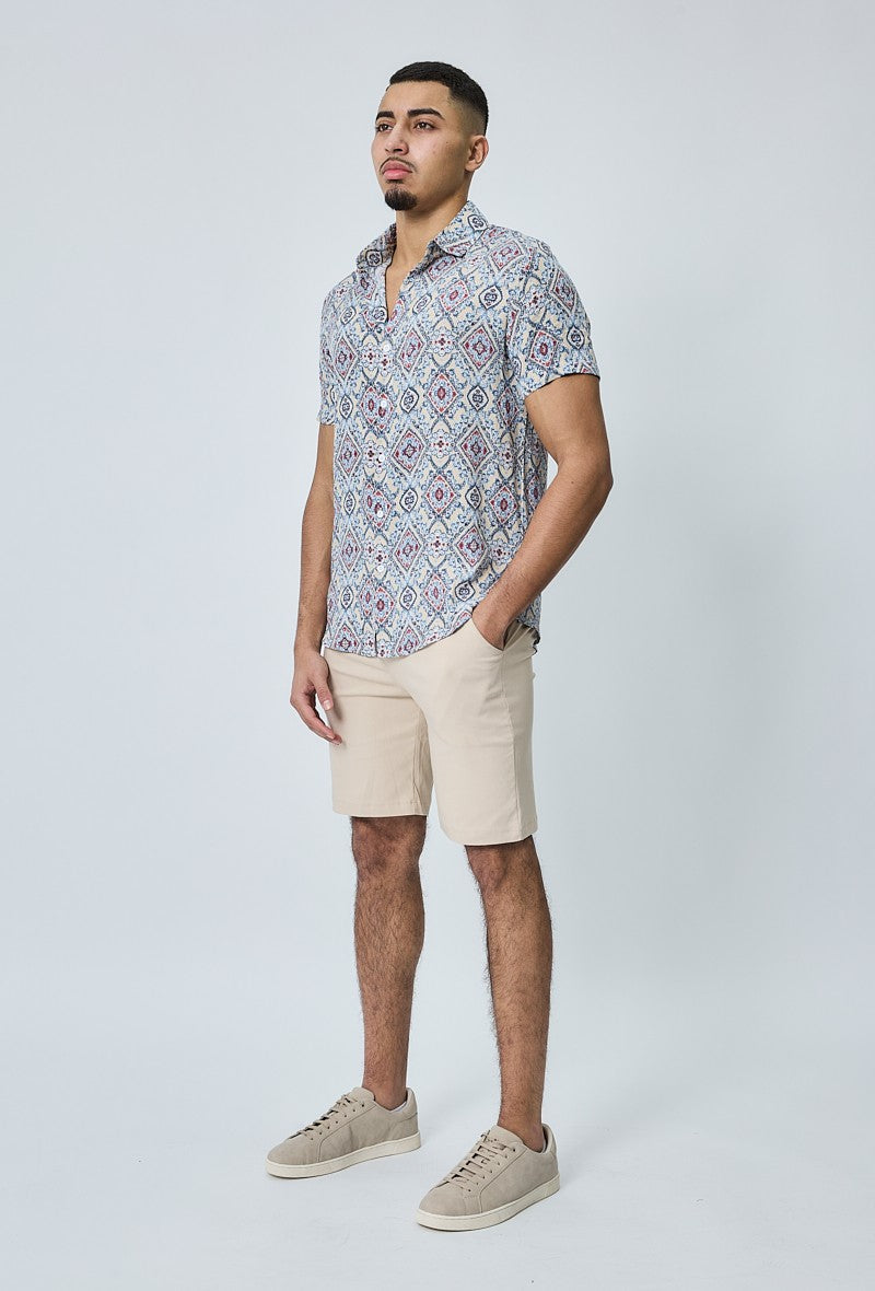 Short chino uni léger stretch et très confortable - Frilivin