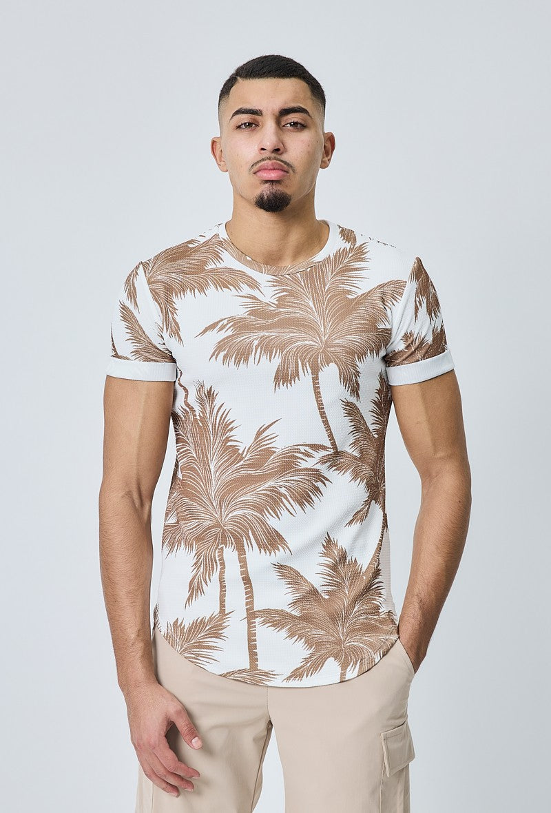 T-shirt à imprimé palmiers - Frilivin