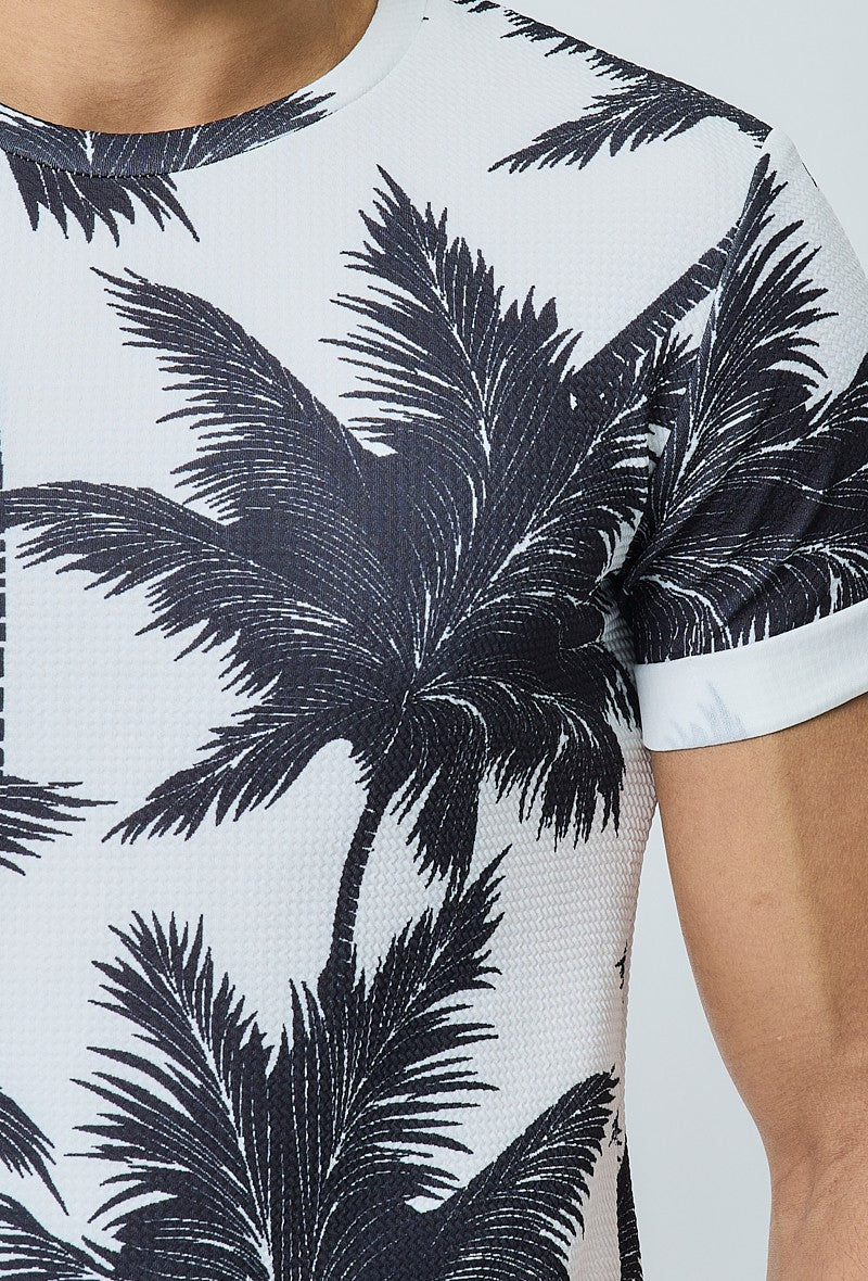 T-shirt à imprimé palmiers - Frilivin