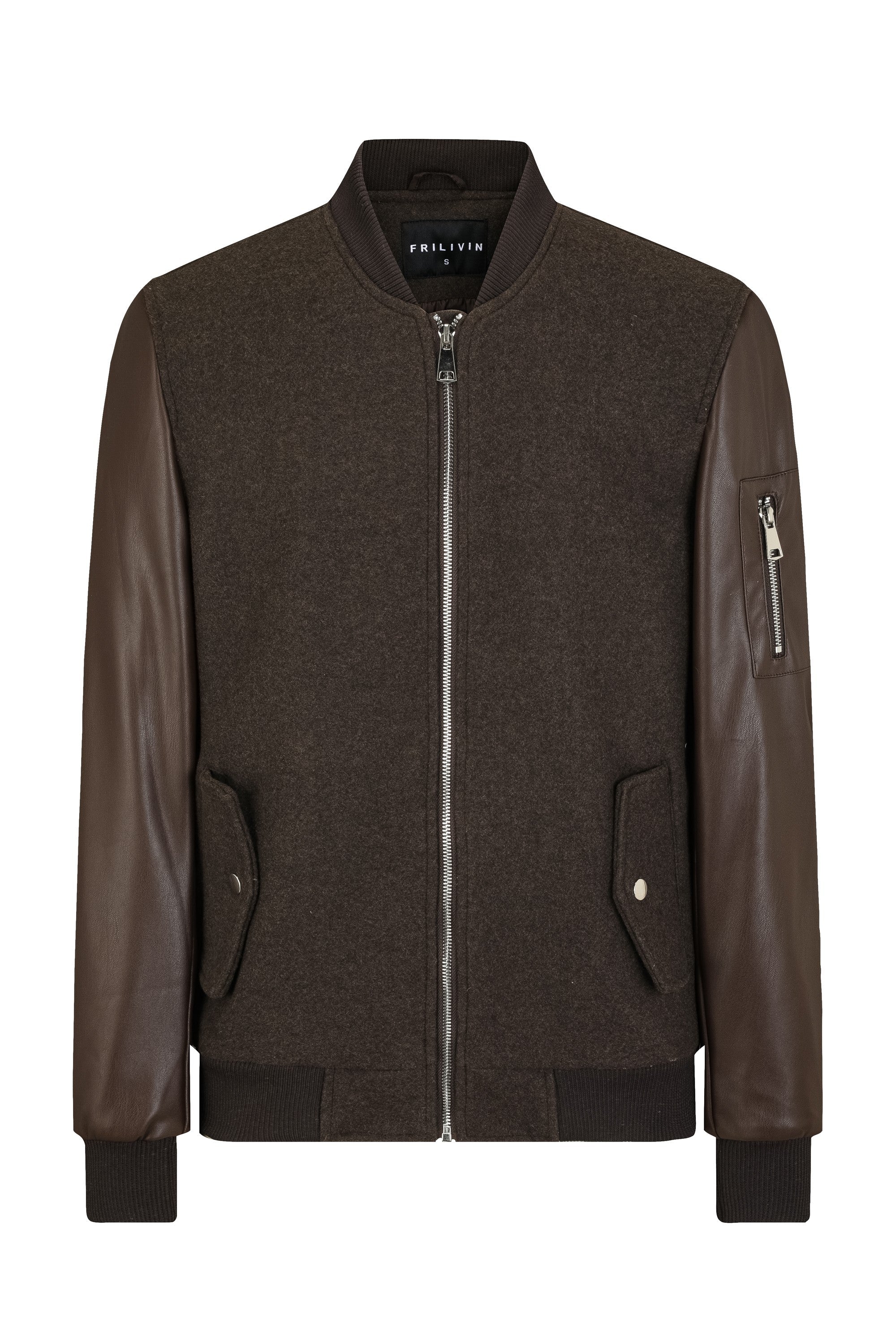 Veste avec manche simili cuire - Frilivin