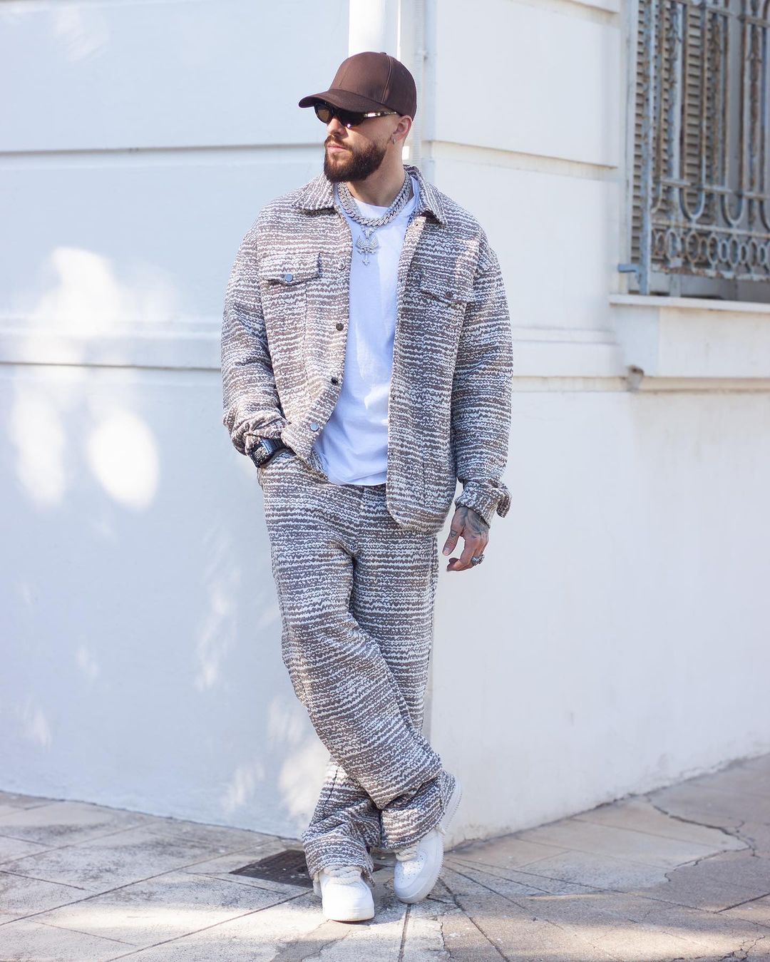 Ensemble oversized à motifs abstraits