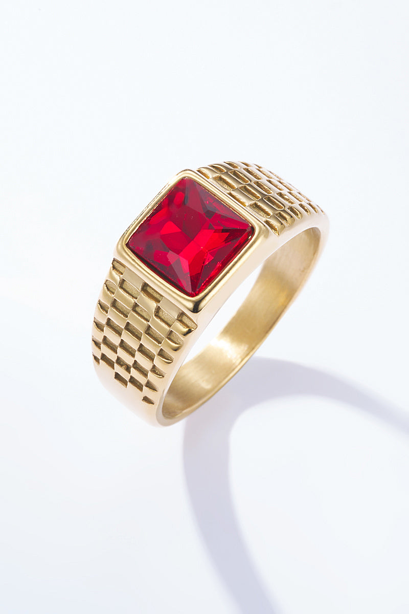 Bague avec pierre de couleur