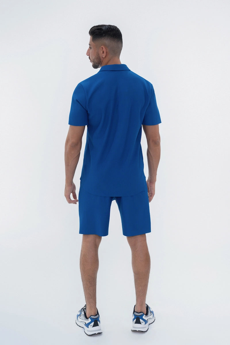 Ensemble uni plissé chemise et short