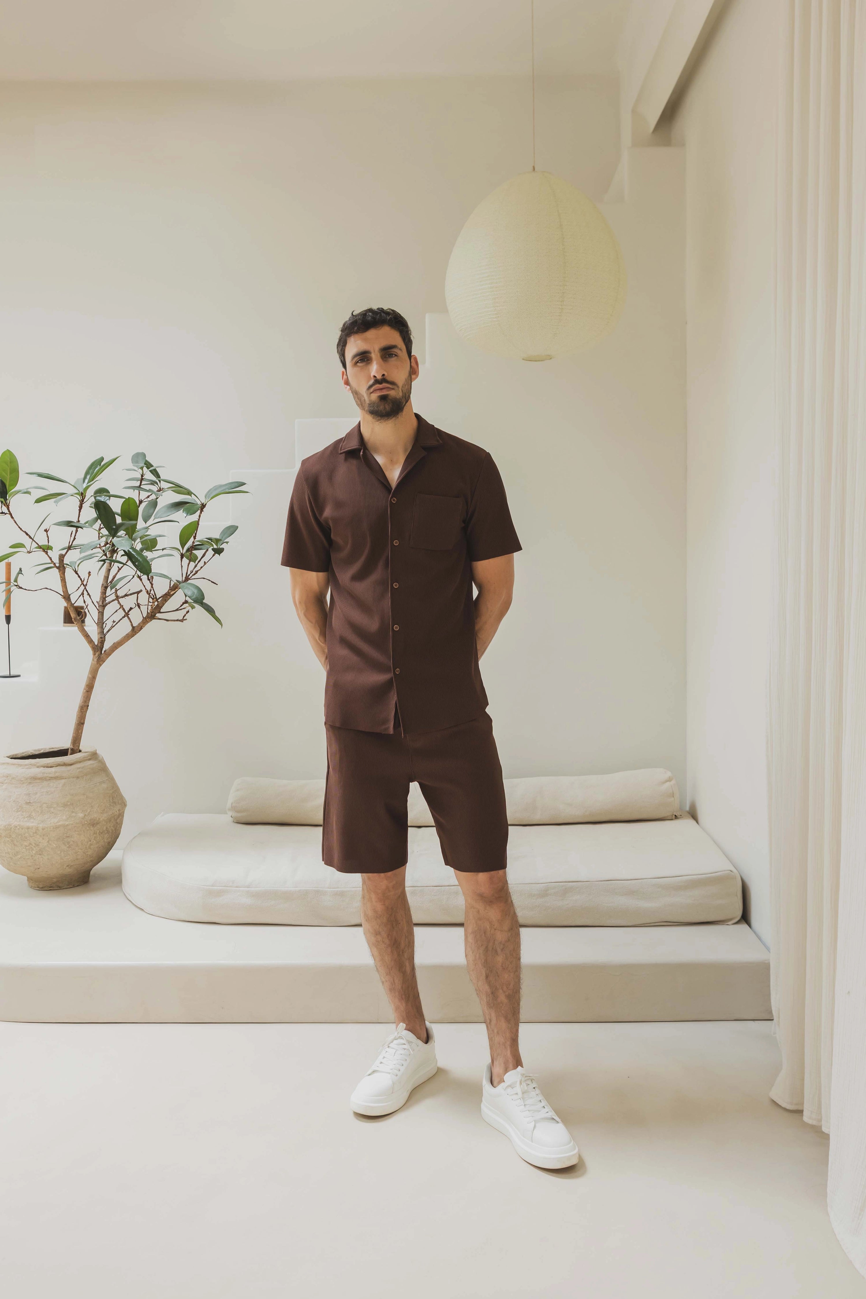 Ensemble chemise et short plissé