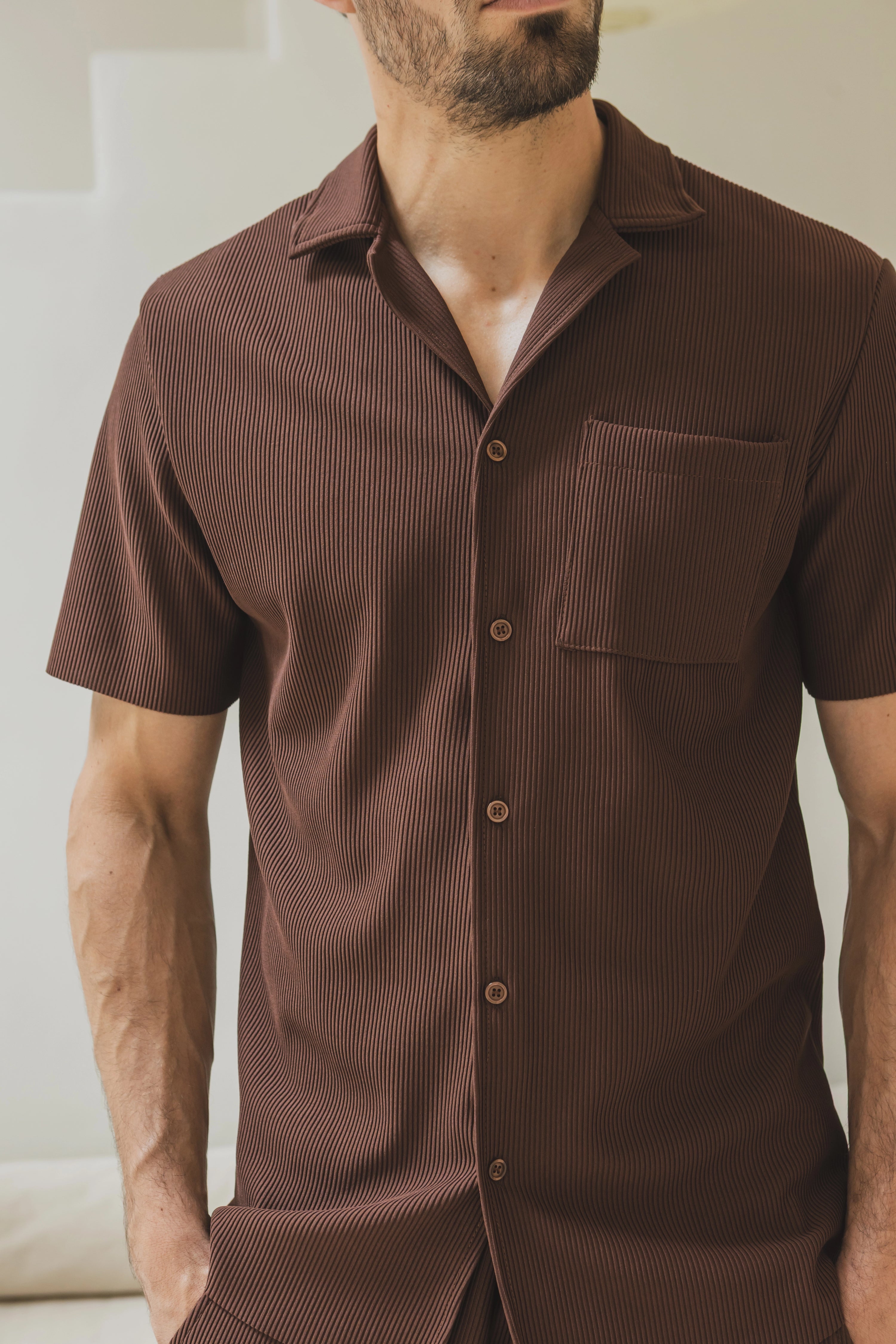 Ensemble chemise et short plissé