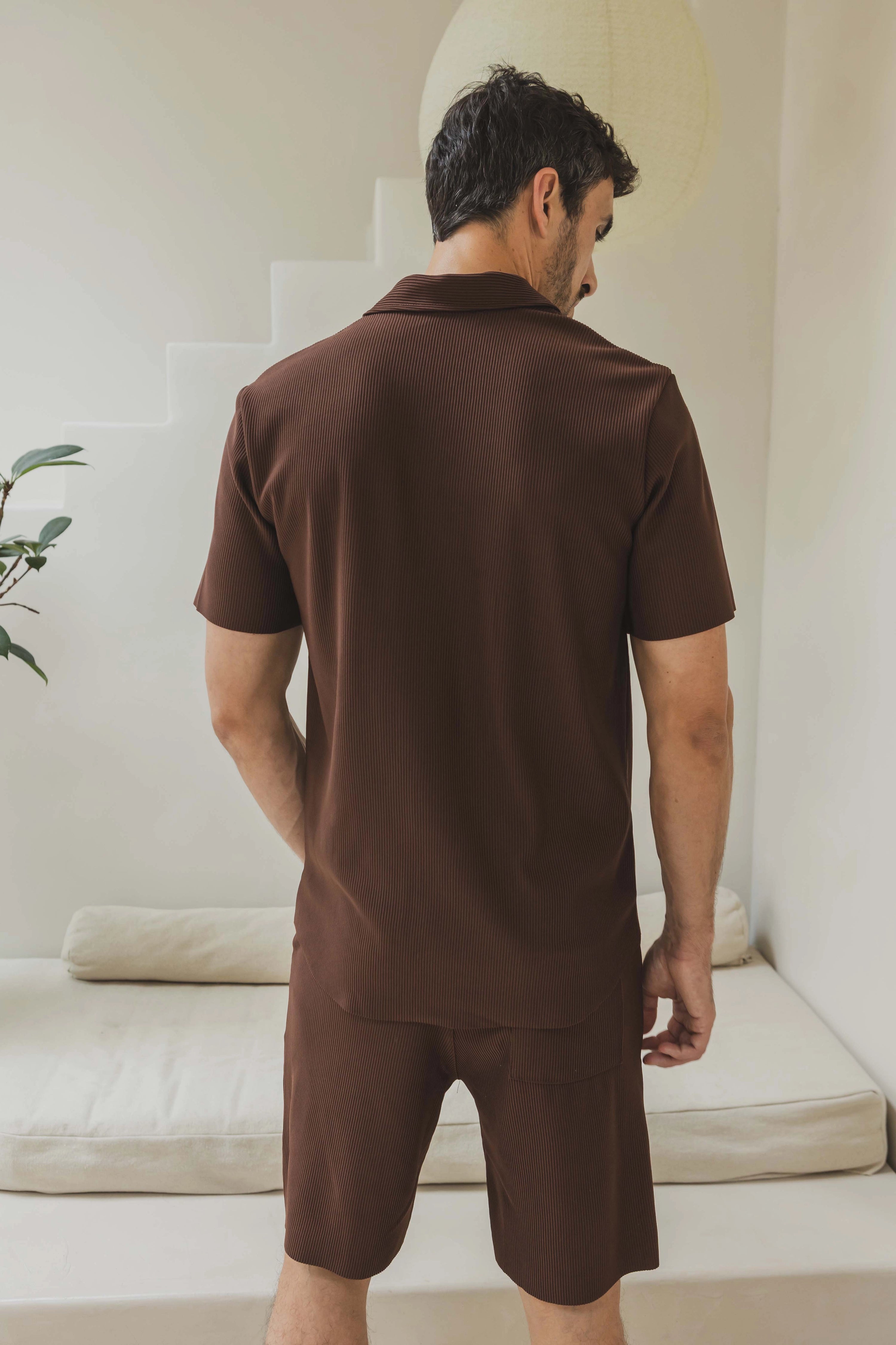 Ensemble chemise et short plissé