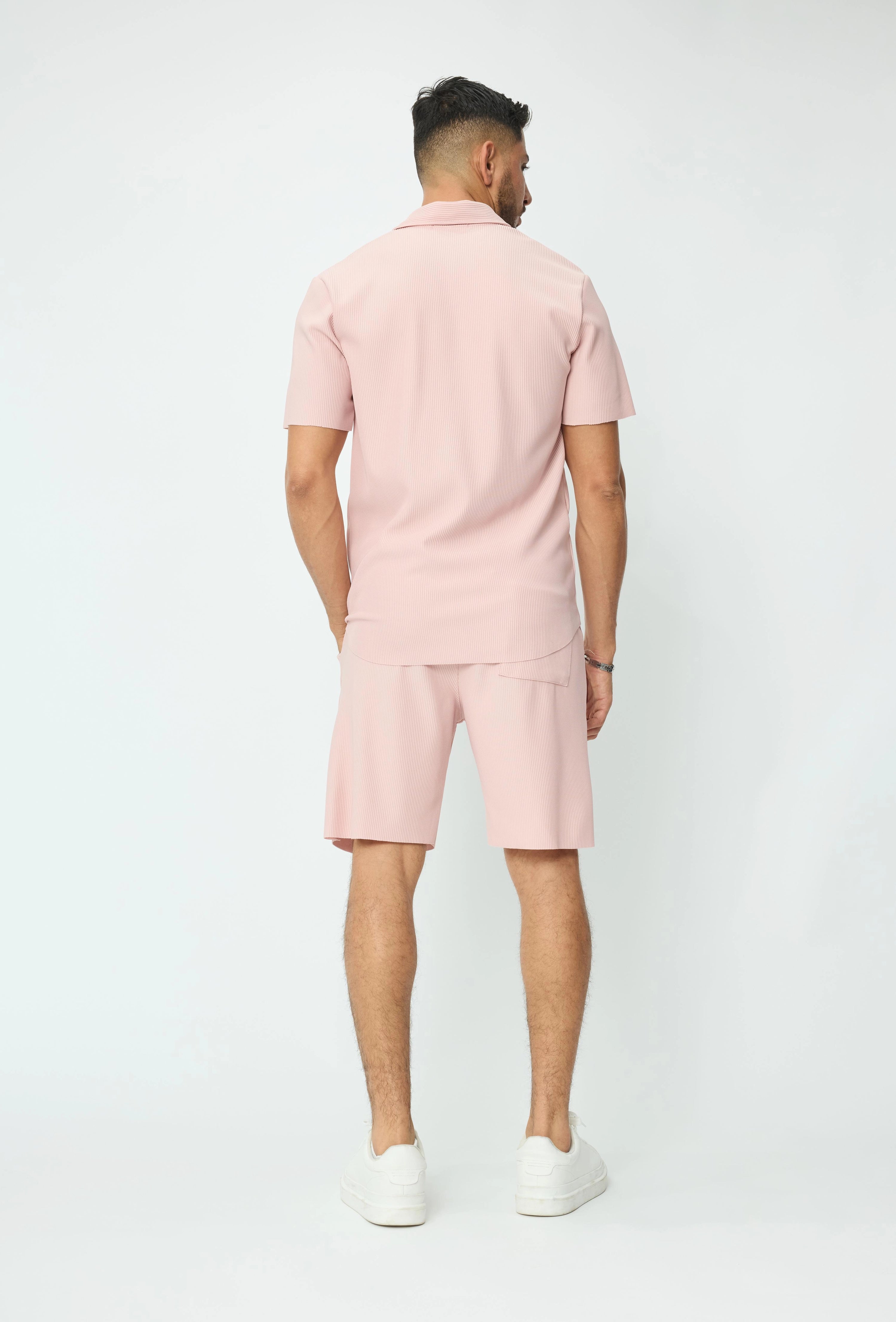 Ensemble uni plissé chemise et short