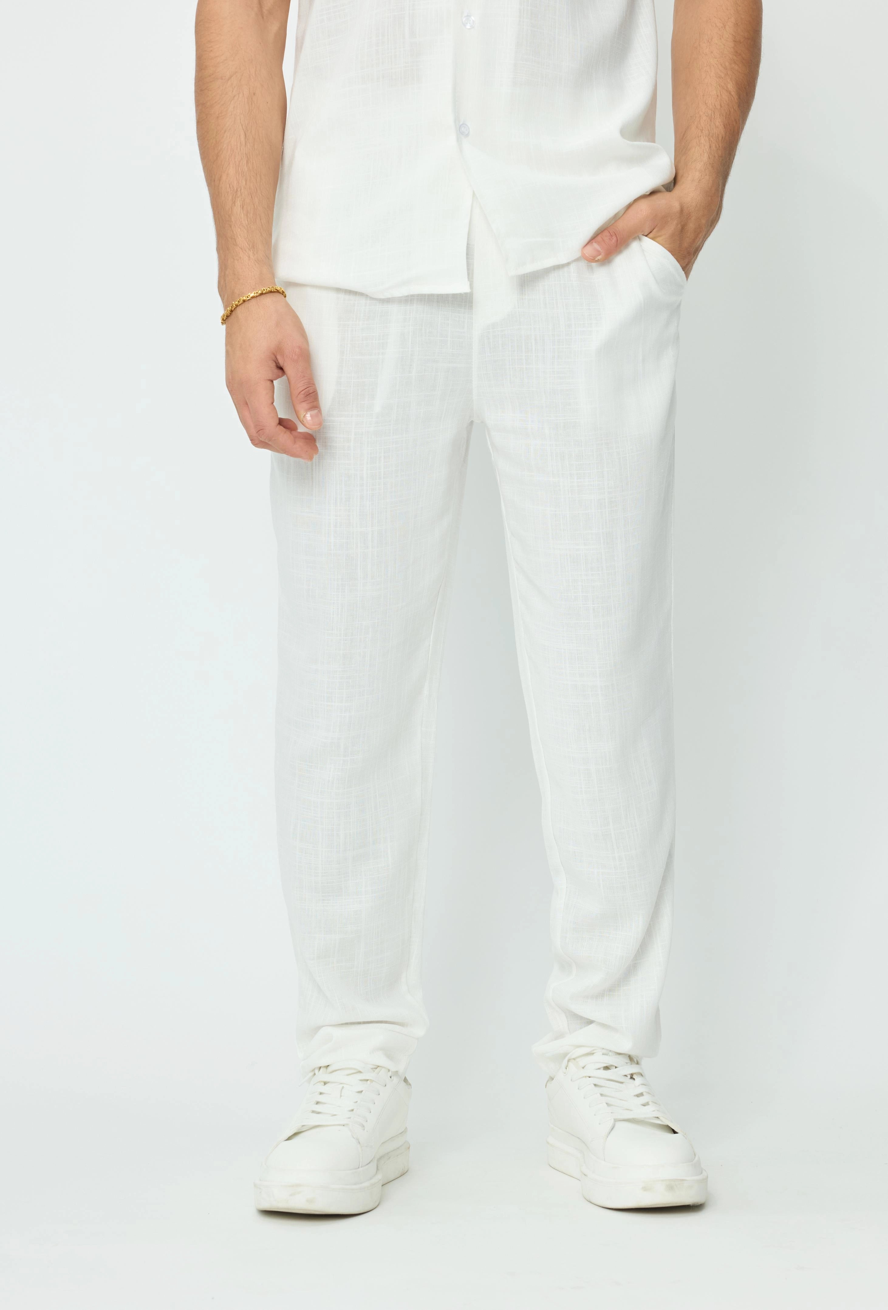 Pantalon effet lin
