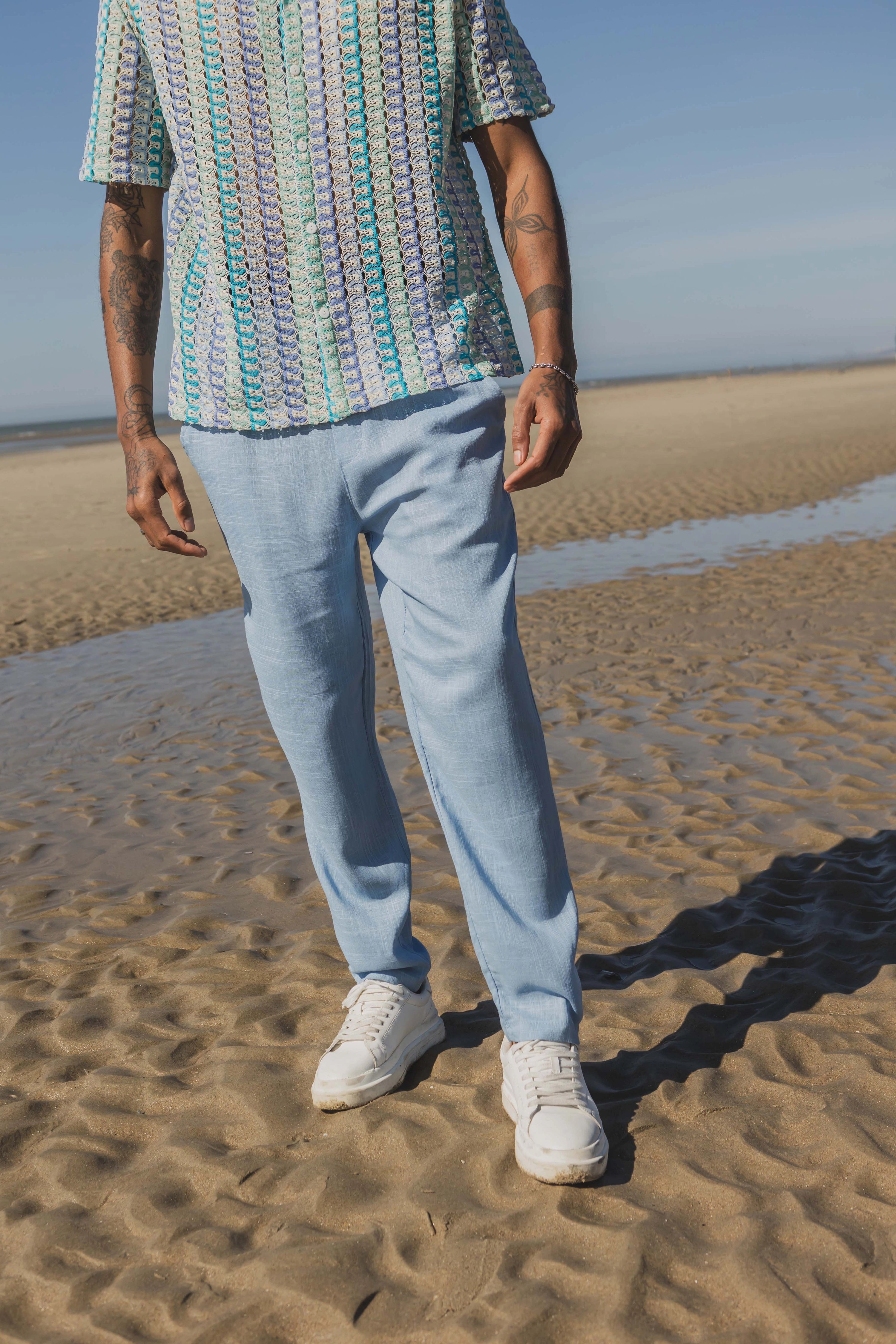 Pantalon effet lin