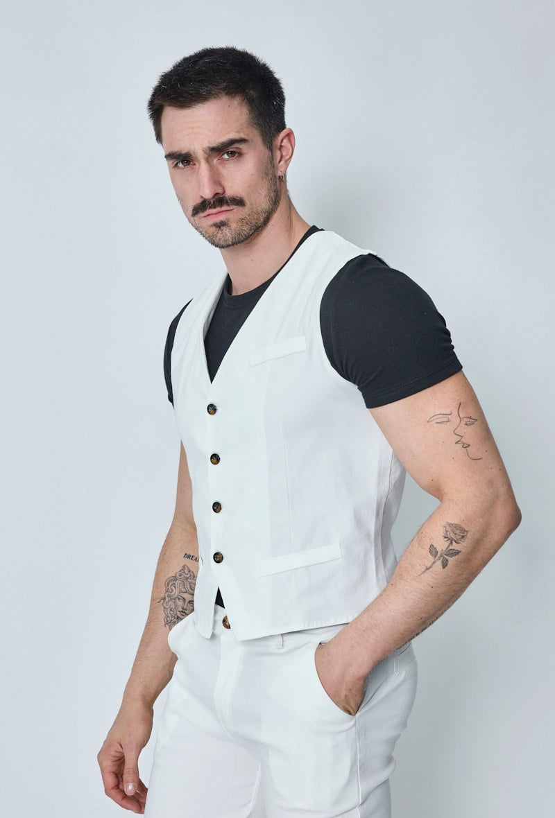 Veste sans manche col en v