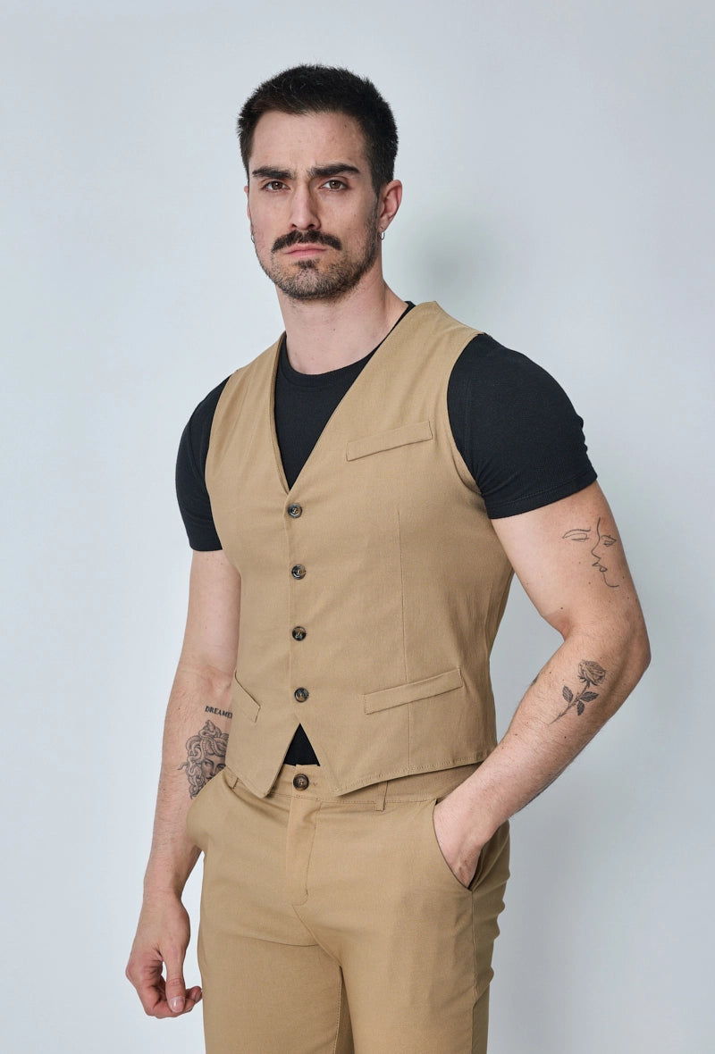 Veste sans manche col en v