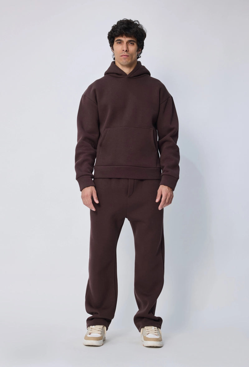 Ensemble sweat à capuche uni et pantalon de jogging uni