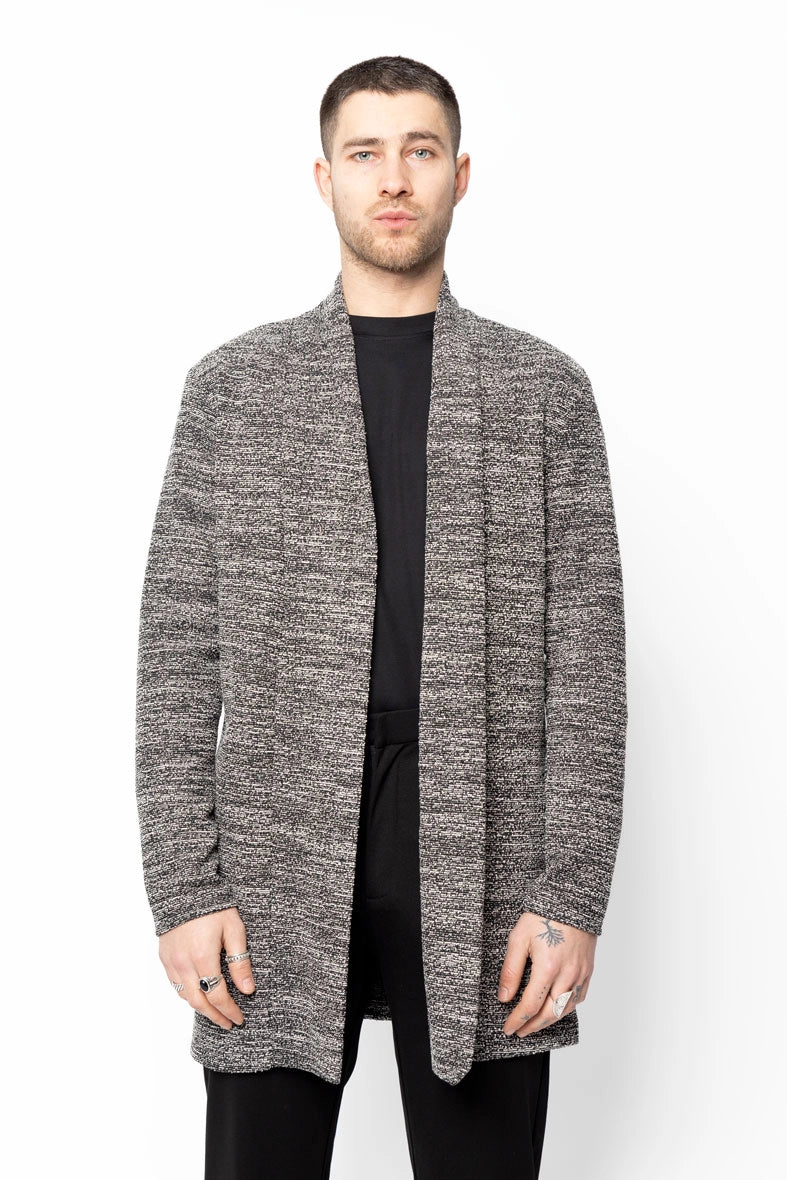Gilet long oversize en maille fine