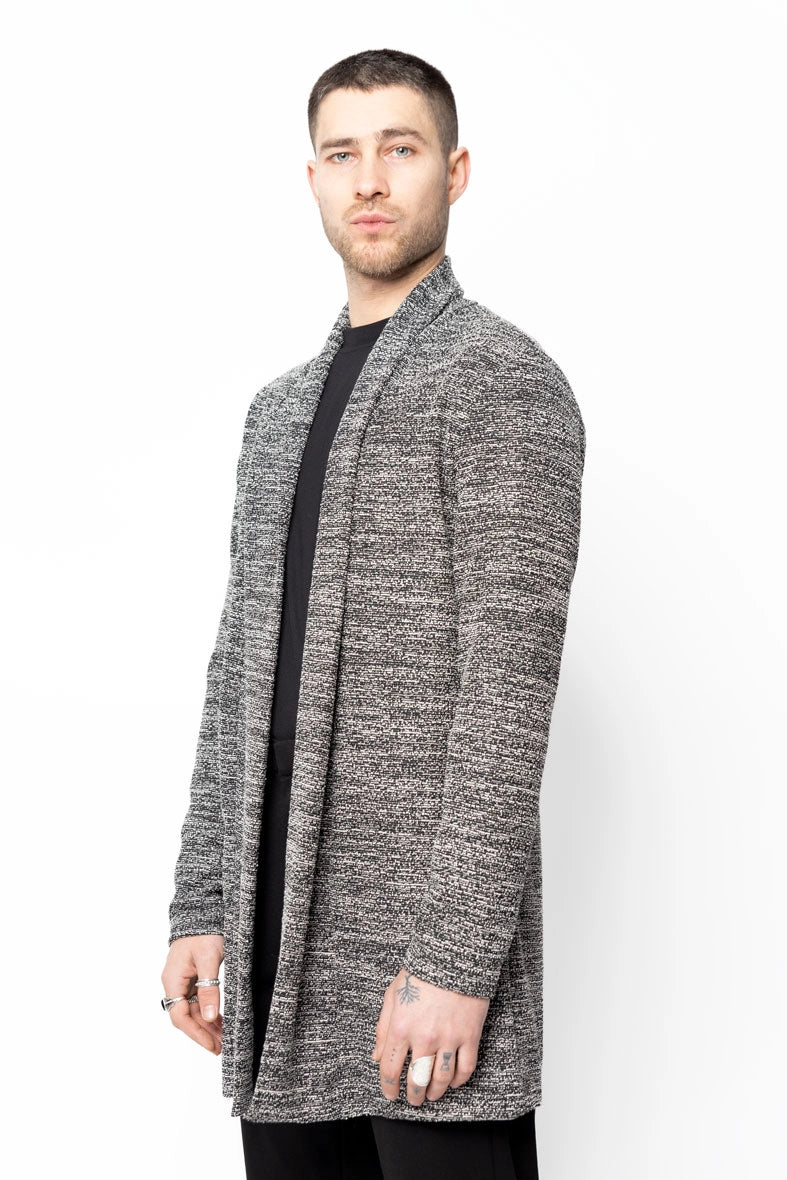Gilet long oversize en maille fine