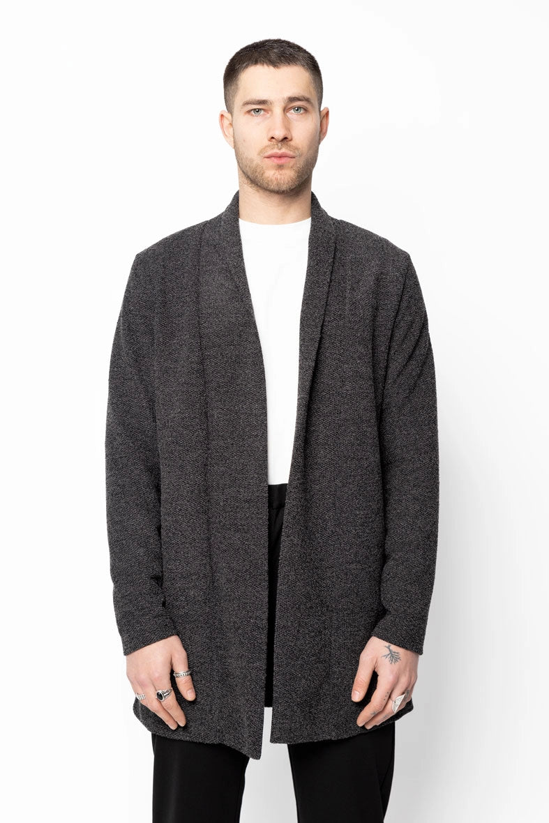 Gilet long oversize en maille fine