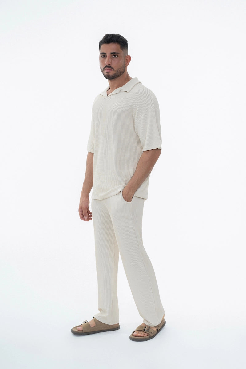 Ensemble uni plissé t-shirt pantalon