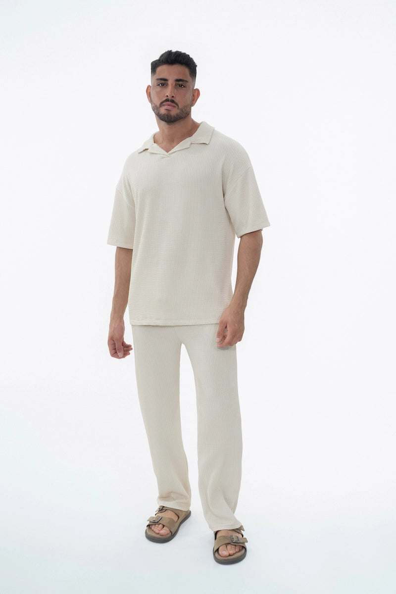 Ensemble uni plissé t-shirt pantalon
