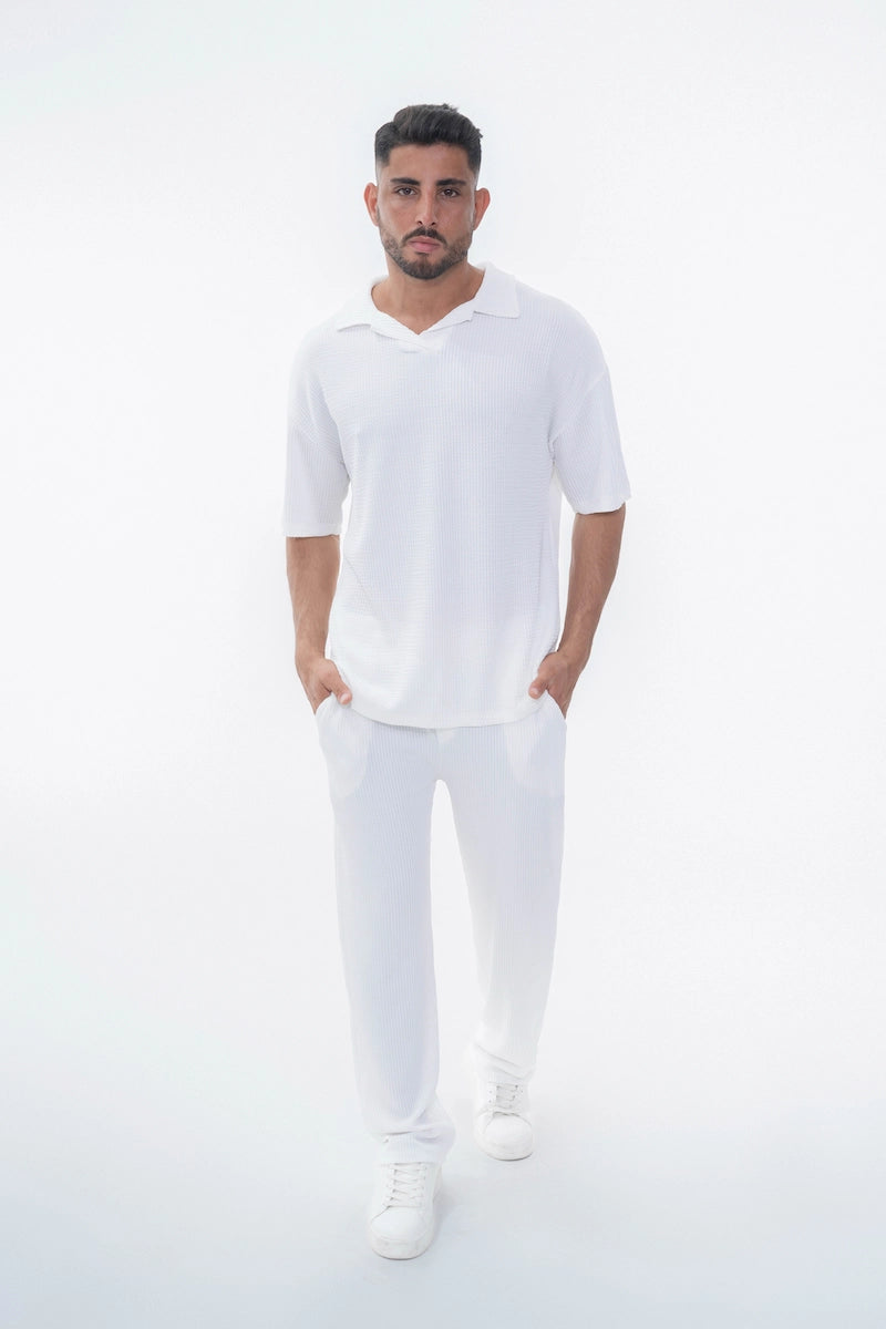 Ensemble uni plissé t-shirt pantalon