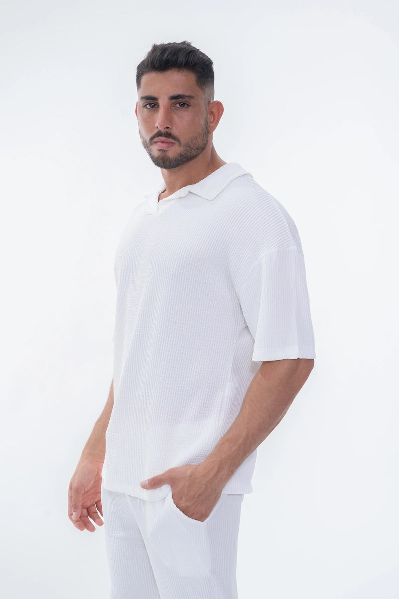 Ensemble uni plissé t-shirt pantalon