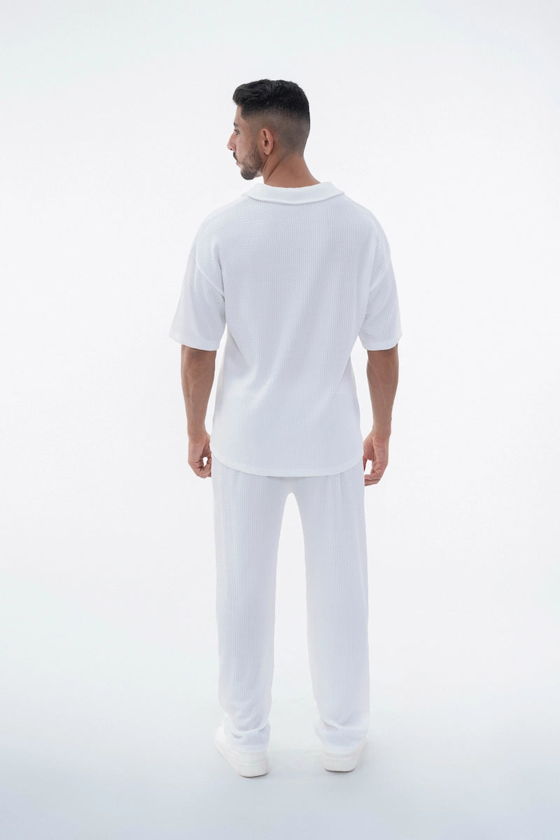 Ensemble uni plissé t-shirt pantalon