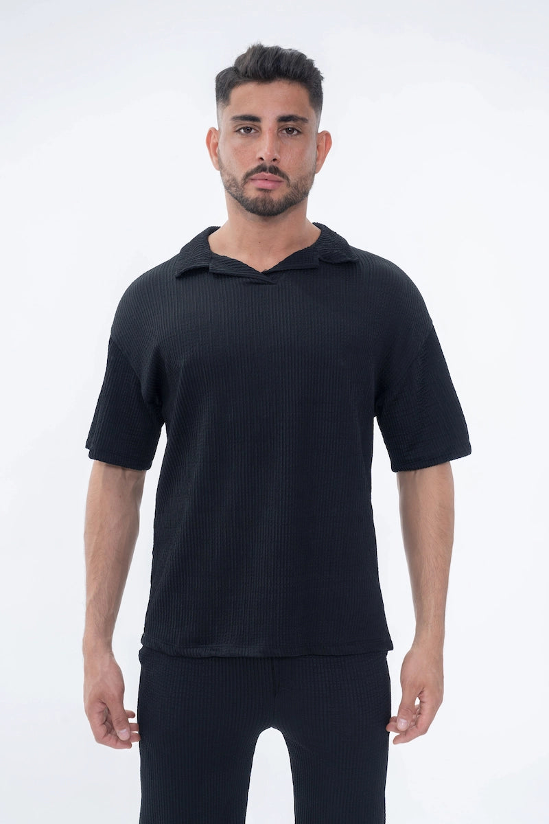 Ensemble uni plissé t-shirt pantalon