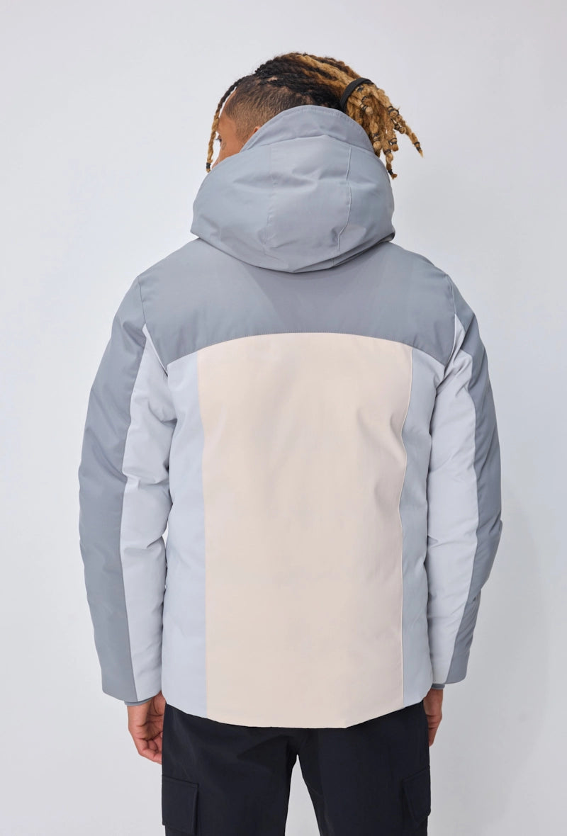 Doudoune bi color à capuche