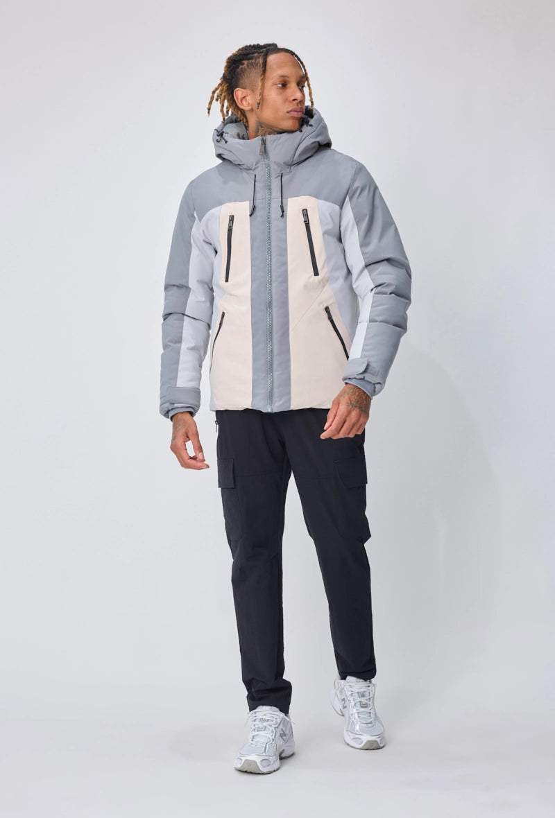 Doudoune bi color à capuche