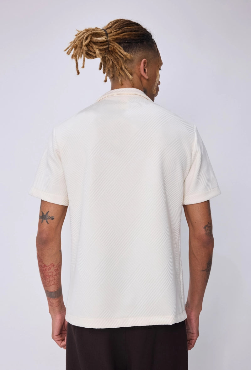 Chemise texturée col bowling