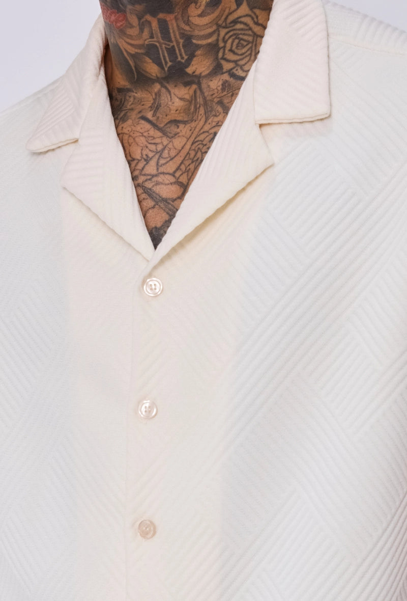 Chemise texturée col bowling