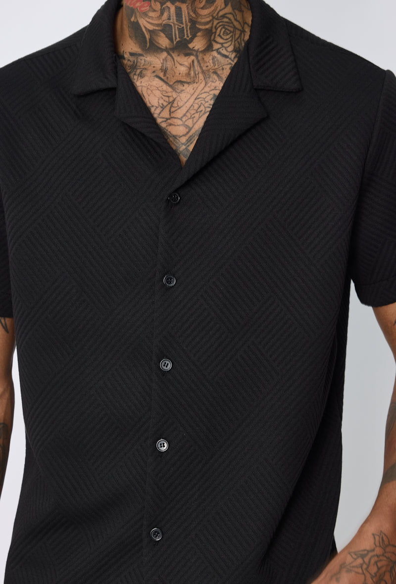Chemise texturée col bowling