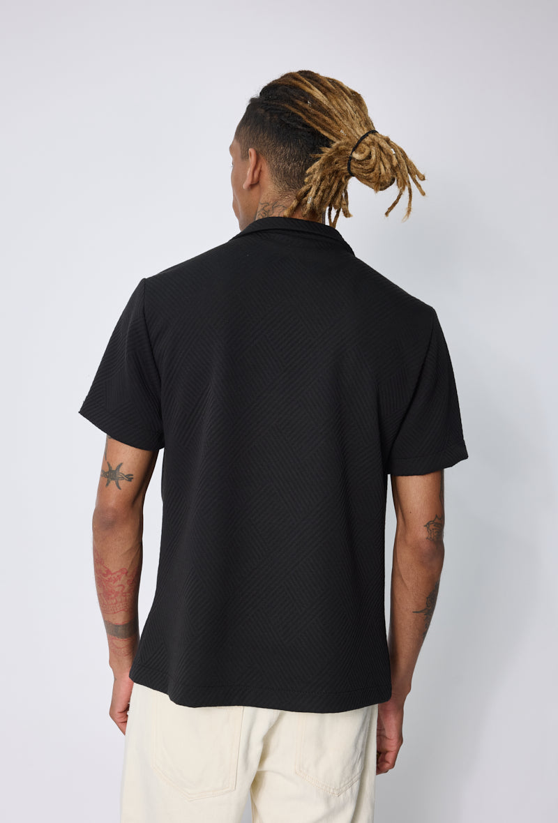 Chemise texturée col bowling