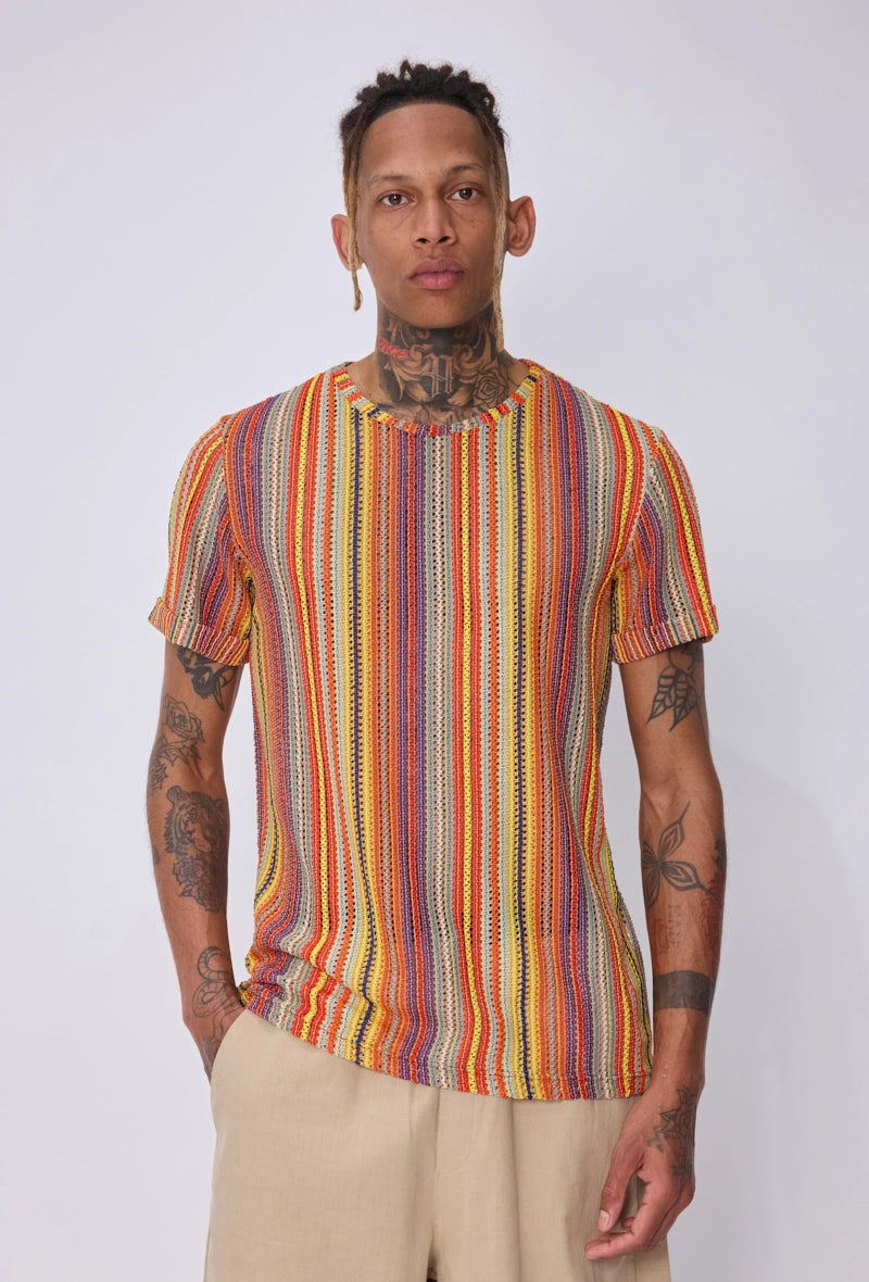T-shirt crochet rayures