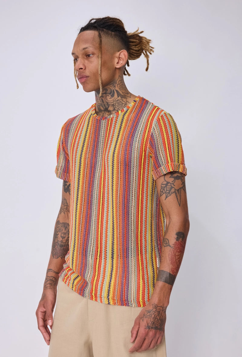 T-shirt crochet rayures