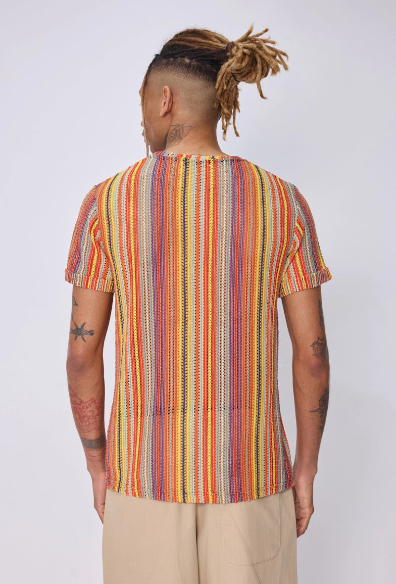 T-shirt crochet rayures