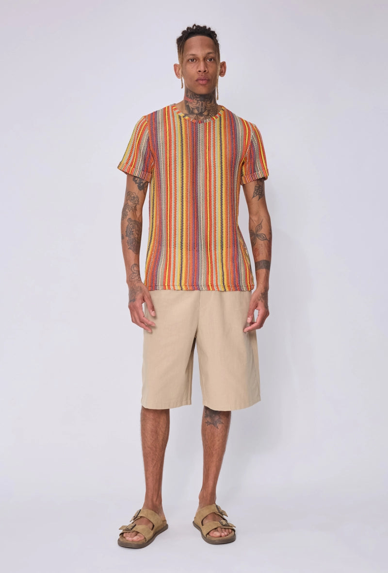 T-shirt crochet rayures