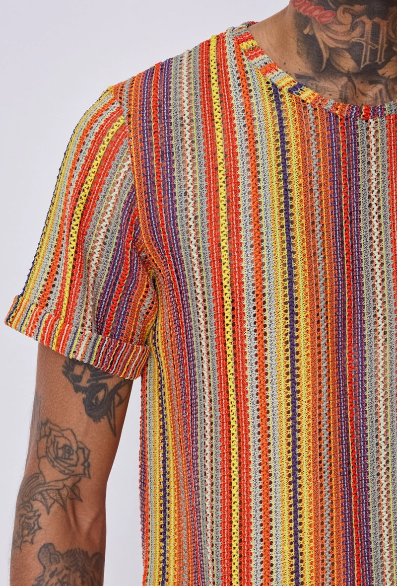 T-shirt crochet rayures