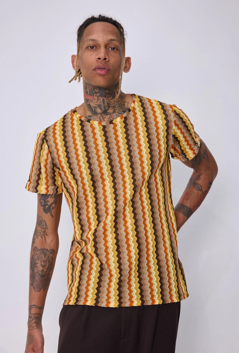 T-shirt zigzag rétro
