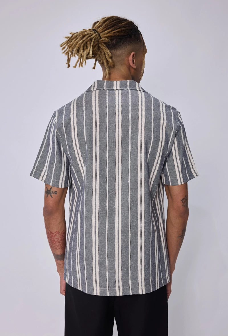 Chemise rayée col bowling