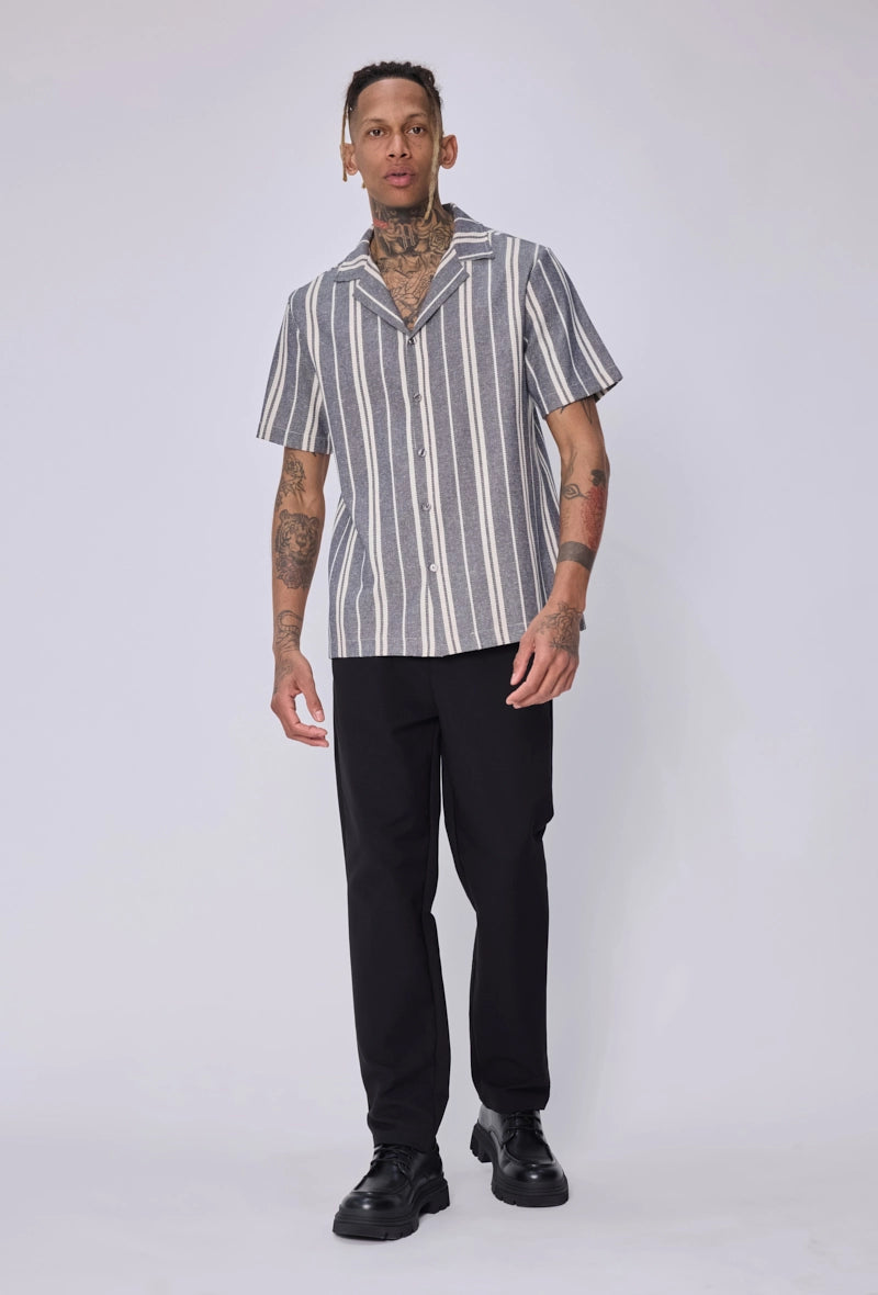 Chemise rayée col bowling