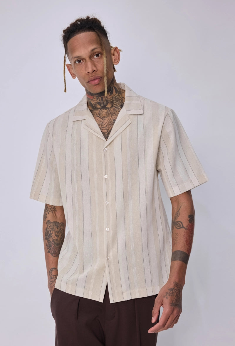 Chemise rayée col bowling