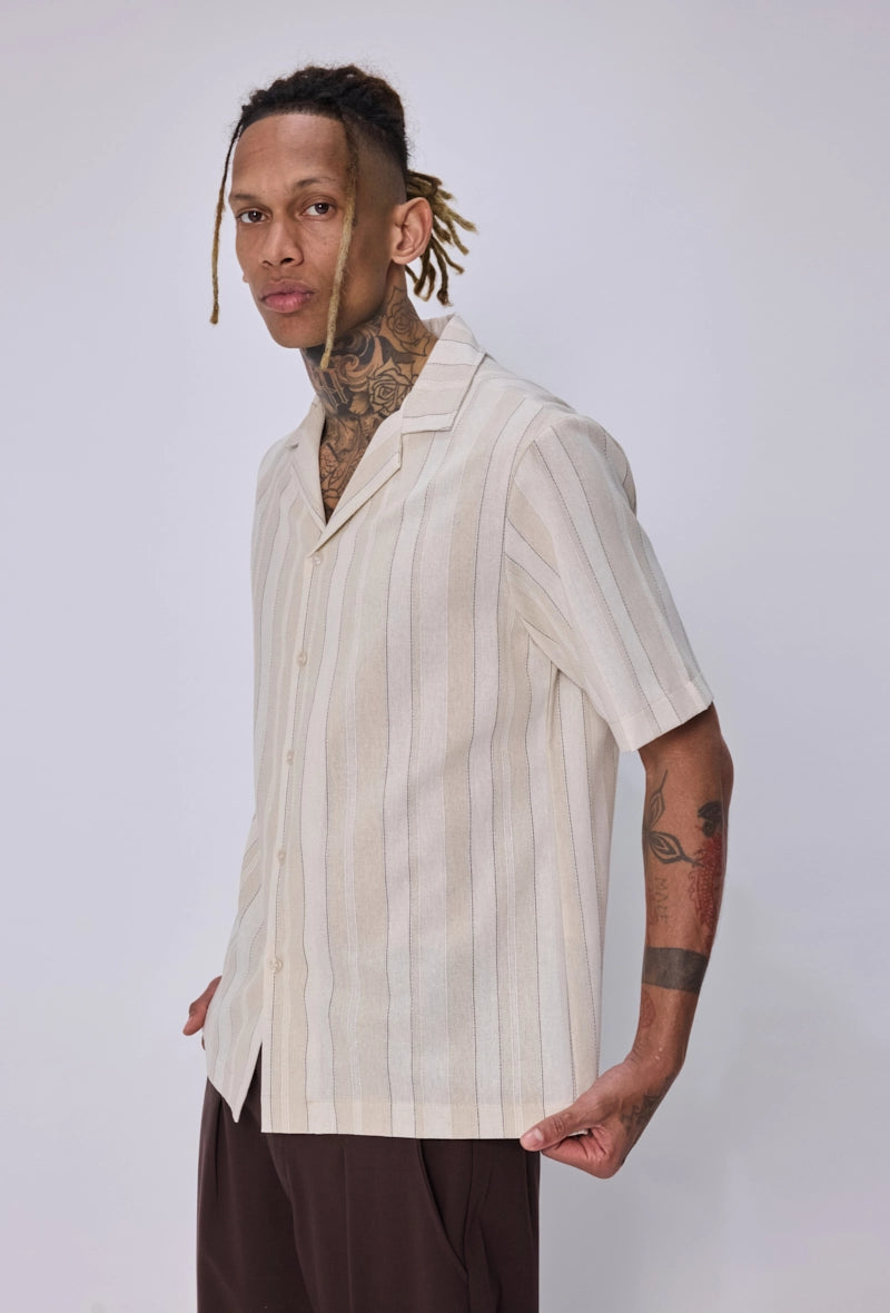 Chemise rayée col bowling