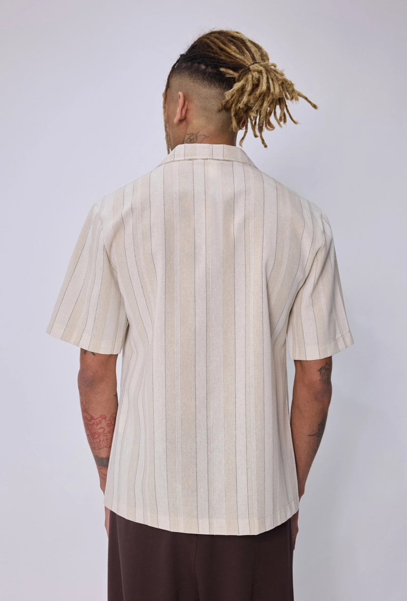 Chemise rayée col bowling