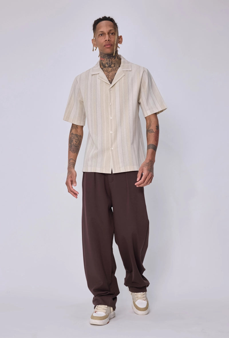 Chemise rayée col bowling