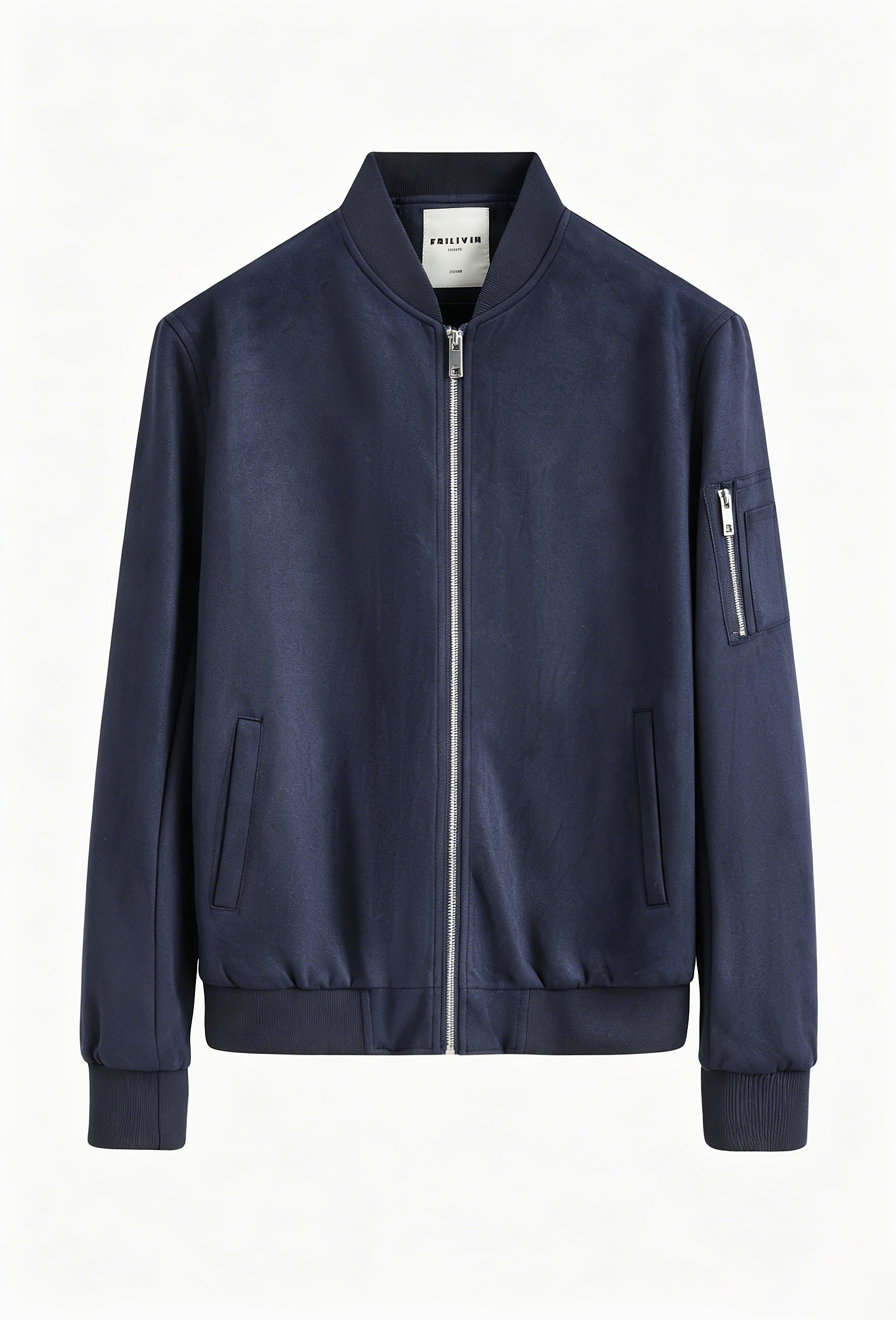 Faux suede bomber
