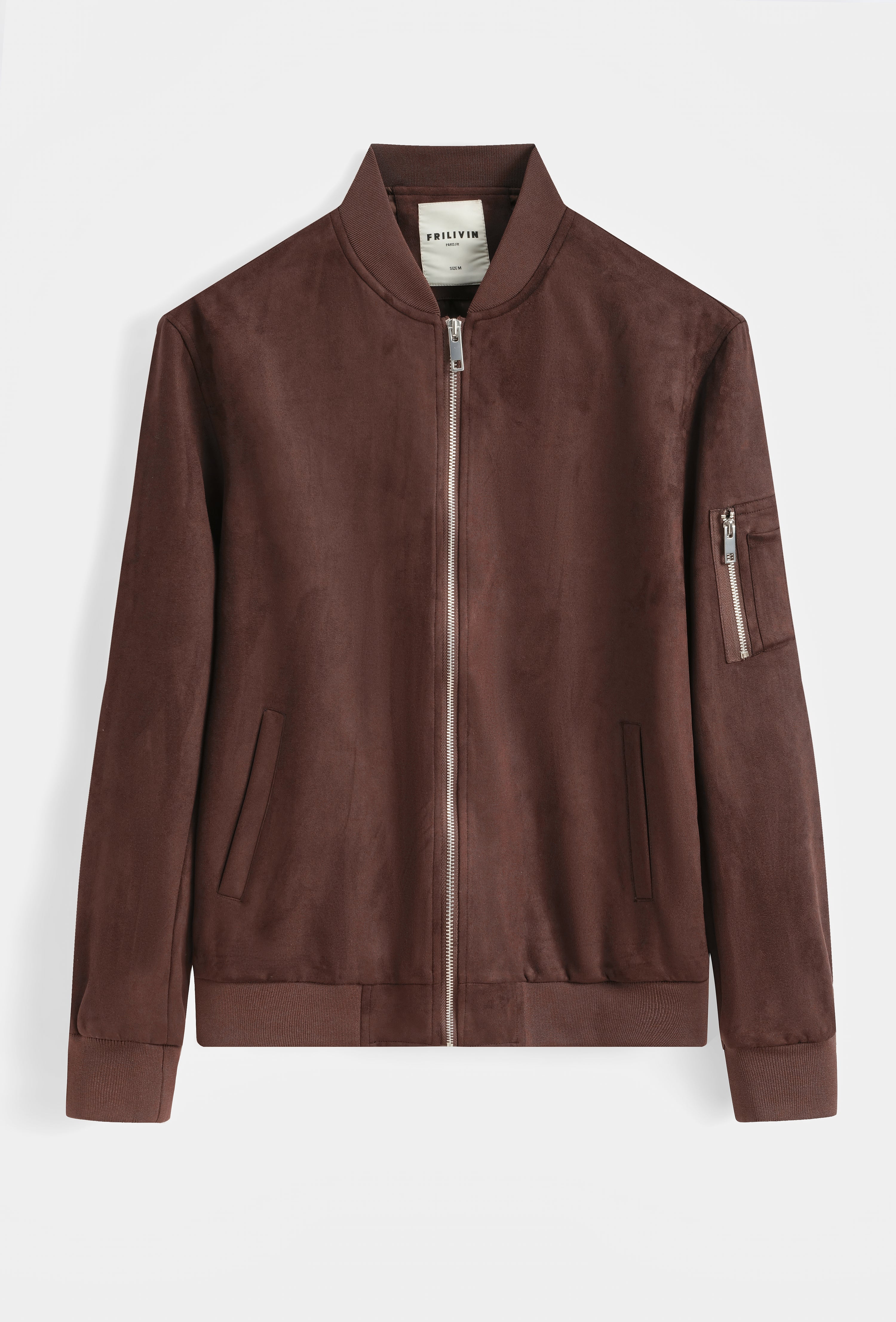 Faux suede bomber