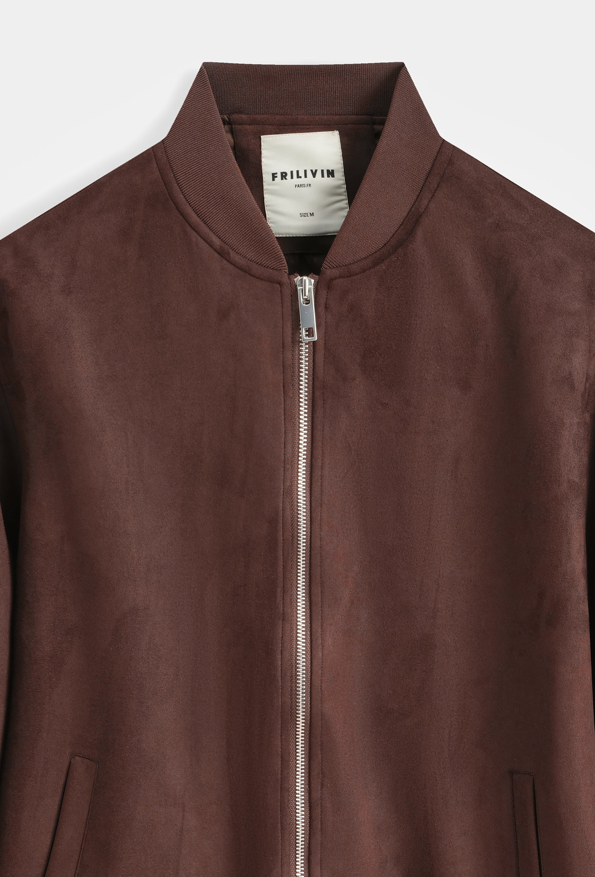 Faux suede bomber