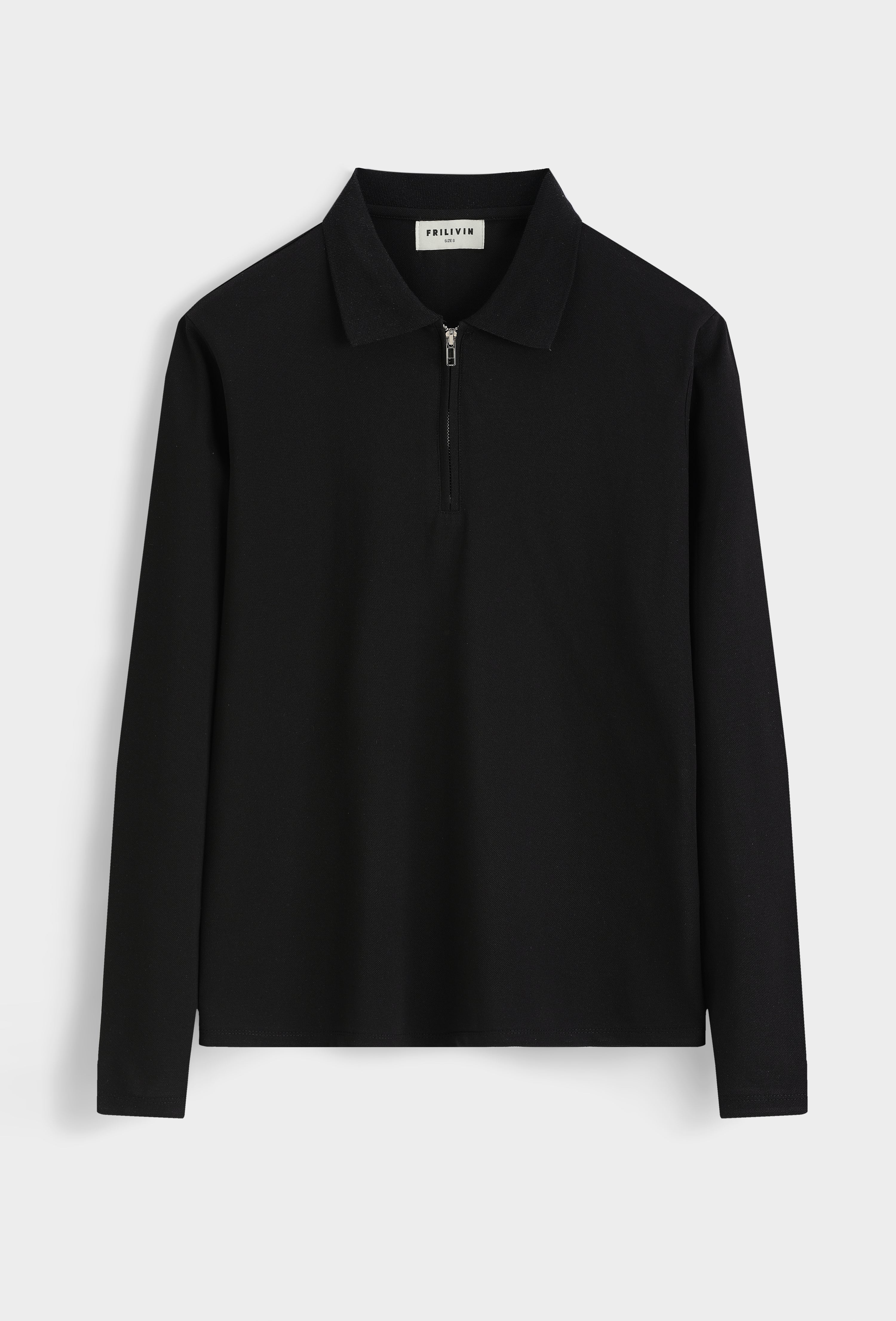 Polo zippé slim